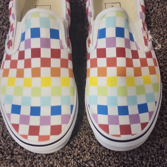 Vans Multicolor Checkered  Slip-Ons, Size 10 - Picture 6 of 6